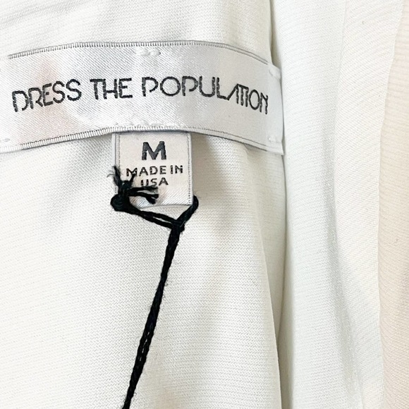 Dress the Population Sleeveless Raven Sequin Gown Dress White Women's Size M NWT - Picture 10 of 11